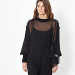 Poet Silk Sweater in Black
