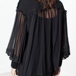 Poet Silk Sweater in Black