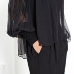 Poet Silk Sweater in Black