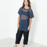Mesh Over Dress in Navy