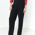 Pleated Waistband Trouser in Black