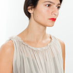 Chiffon Cape Back Dress in Sand