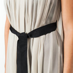 Chiffon Cape Back Dress in Sand