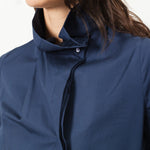 Full Collar Poplin Blouse in Navy