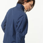 Full Collar Poplin Blouse in Navy