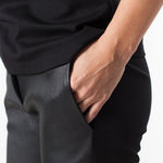 Leather Panel Trouser in Black