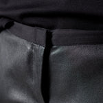 Leather Panel Trouser in Black