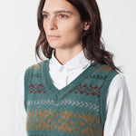 Fair Isle Vest in Army