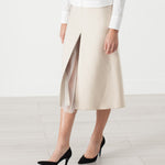 Tulle Pleat Skirt in Cream