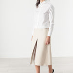 Tulle Pleat Skirt in Cream