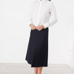 Tulle Pleat Skirt in Navy