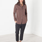 Sheen Button-Up in Red/Tan