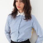 Longsleeve Blouse in Blue Stripe