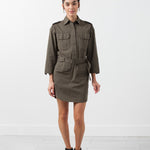 Belted Surplus Dress