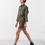 Belted Surplus Dress