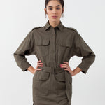 Belted Surplus Dress