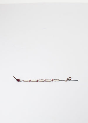 Garnet Bracelet in Frothy Pearl