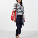 Sleeve Top in Navy Stripe