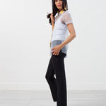 Sheer Button-Up Blouse in Pale Blue