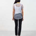 Sheer Button-Up Blouse in Pale Blue