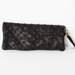 Roxanne Leather Clutch in Black