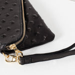 Roxanne Leather Clutch in Black