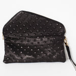 Roxanne Leather Clutch in Black
