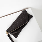 Roxanne Leather Clutch in Black
