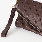 Roxanne Leather Clutch in Brown