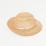 Wrapped Up Hat in Straw/White