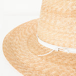 Wrapped Up Hat in Straw/White