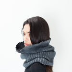 Knit Neck Warmer in Grey