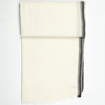 Edged Wool Scarf in Off White