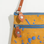 Ink Splatter Shoulder Bag in Mustard/Blue