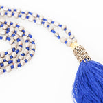 Prayer Bead Necklace in Grey/Blue