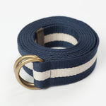 Striped Web Belt in Navy/White